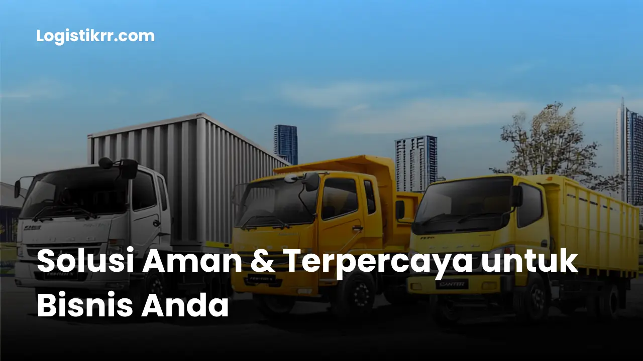 Ekspedisi pengiriman besar dengan truk dan kontainer