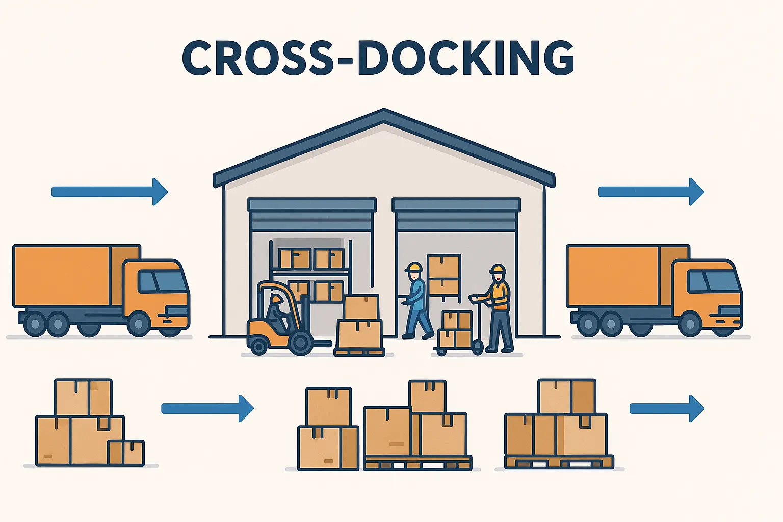 Proses cross-docking di terminal logistik