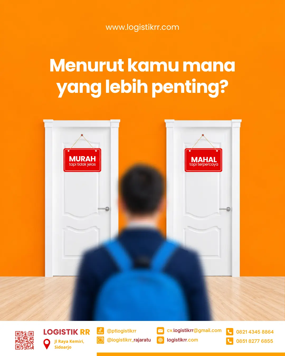 Ilustrasi memilih antara ekspedisi murah atau terpercaya untuk kirim barang