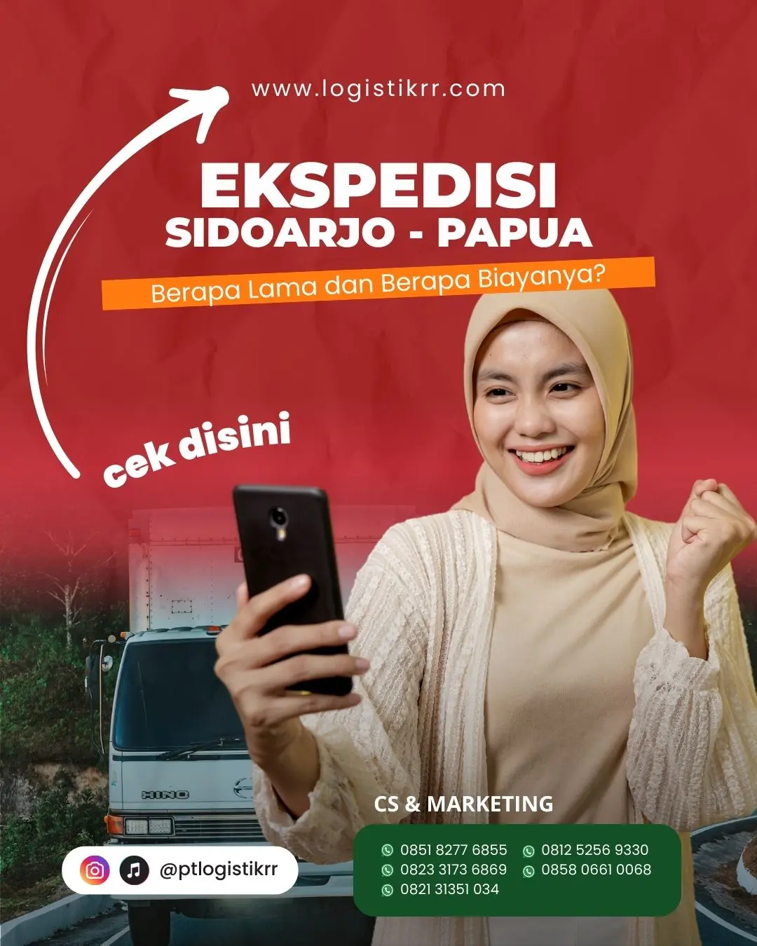 Truk dan kapal logistik menuju Papua