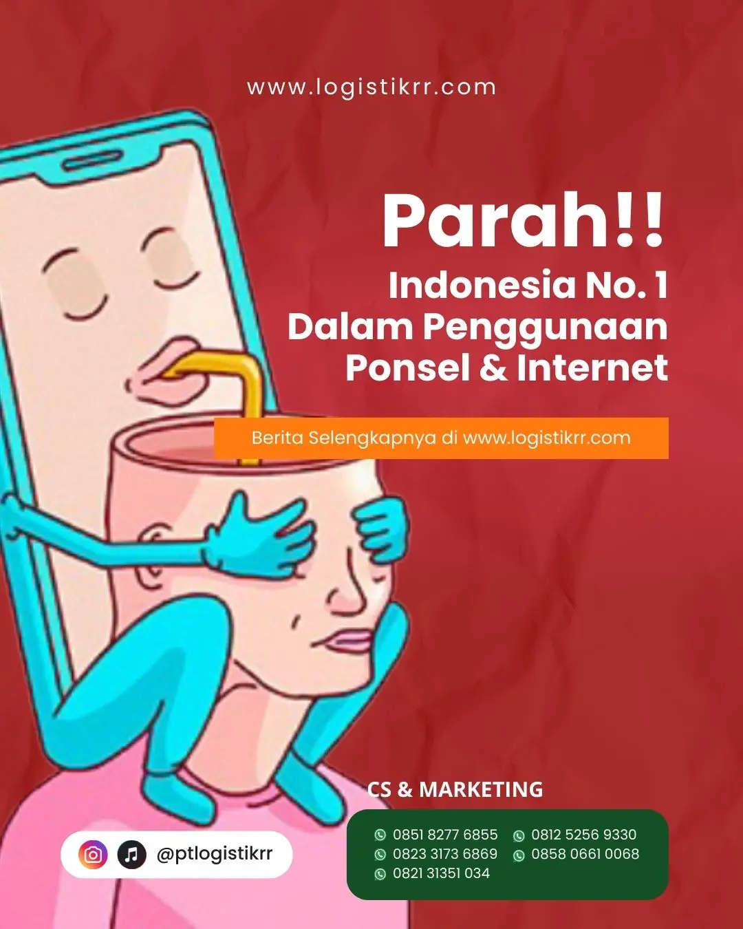 Ilustrasi penggunaan ponsel di Indonesia