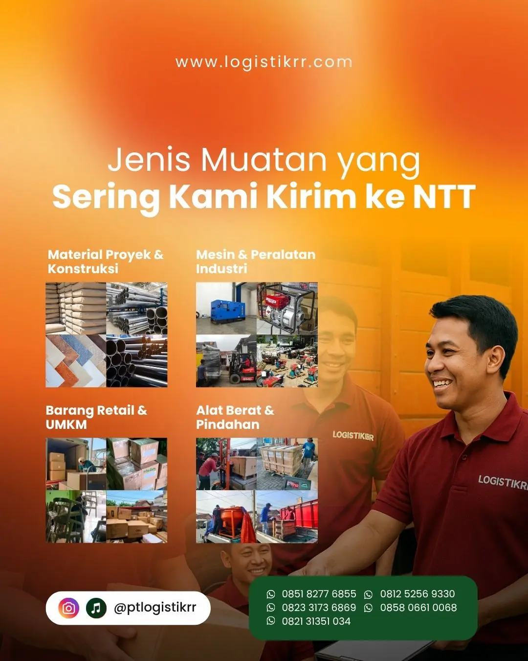 Berbagai jenis muatan yang dikirim Logistik RR ke NTT