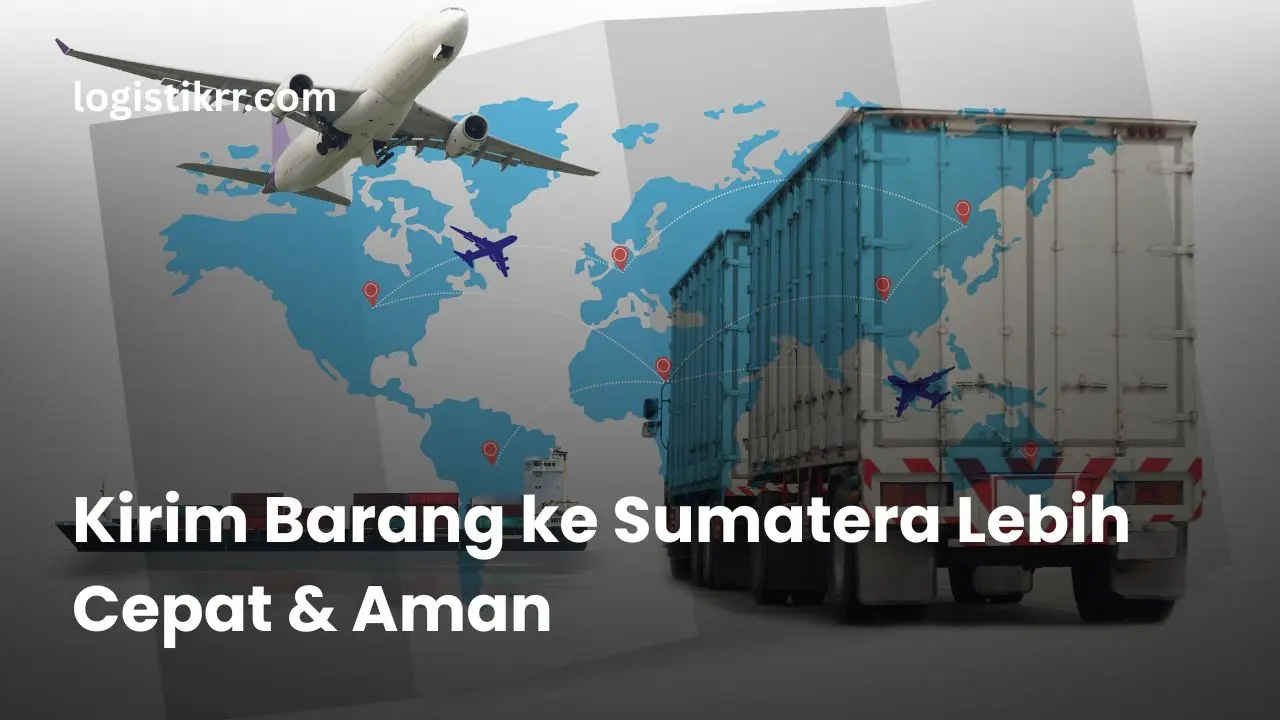 Truk pengiriman barang menuju Sumatera dengan pemandangan Selat Sunda