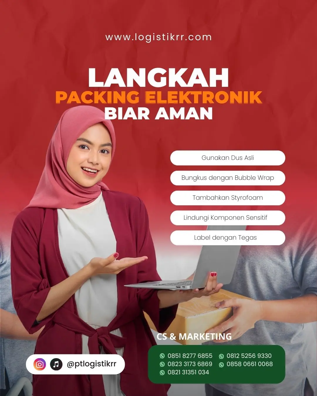 Proses packing elektronik aman